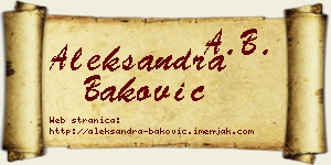Aleksandra Baković vizit kartica